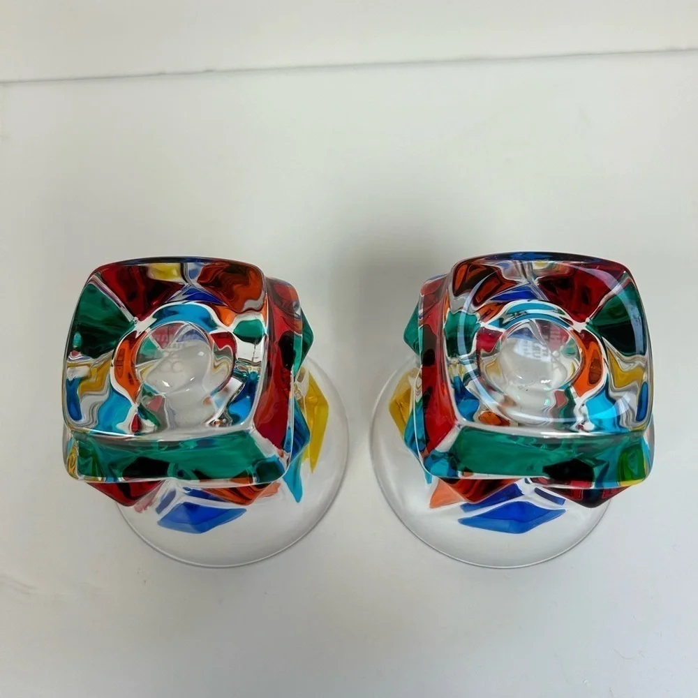 Italian Crystal Empress Short Drinking Glasses, Set of 2, Made in Italy / MURANO